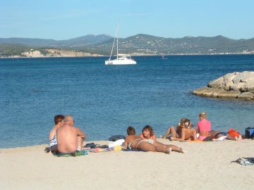 enjoying the beach