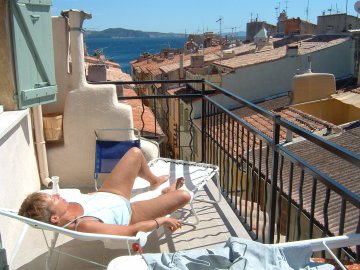 tanning on the terrace